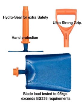 Insulated Square Mouth Shovel Carters No.2 Solid Socket